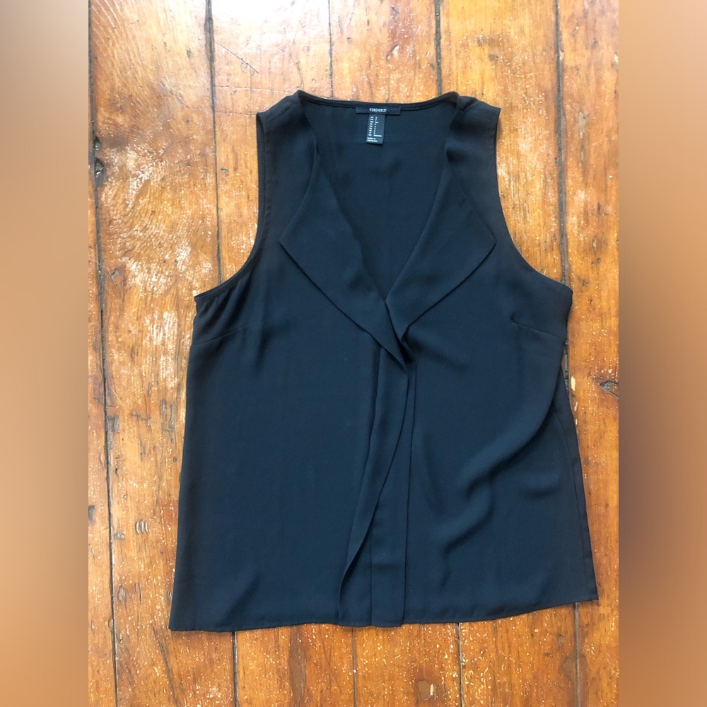 Forever 21 Black Chiffon Sleeveless Blouse